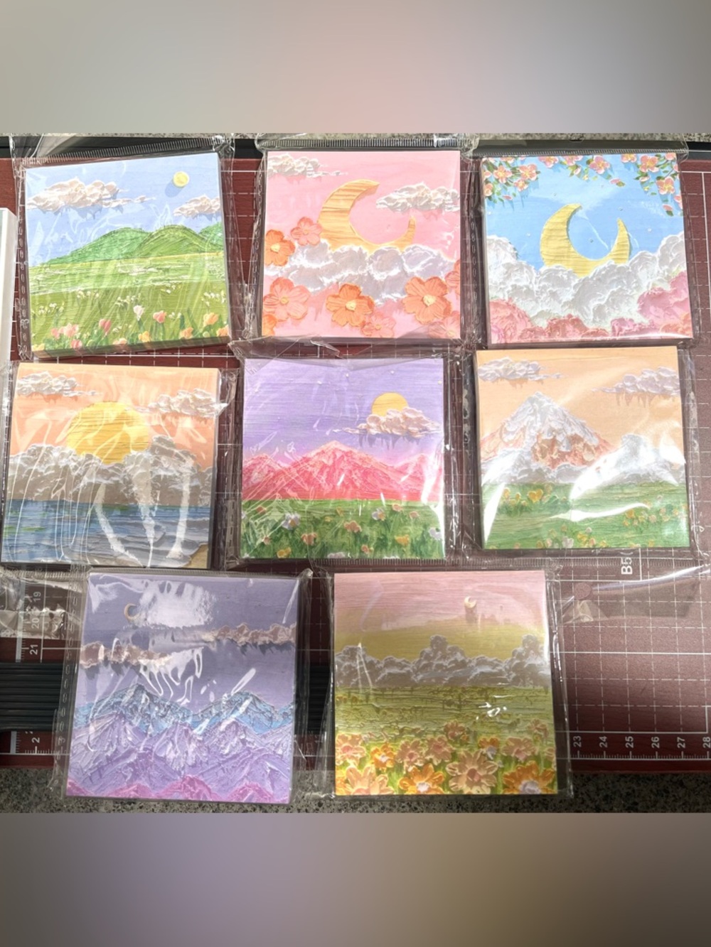 Add-On Only: 2 Oil Painting Sticky Notes | 8cm (3.15in) | Bundle Item